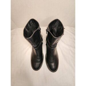 Universal Thread Women's Black Double Buckle Zip Up Combat Moto Boots Sz: 9